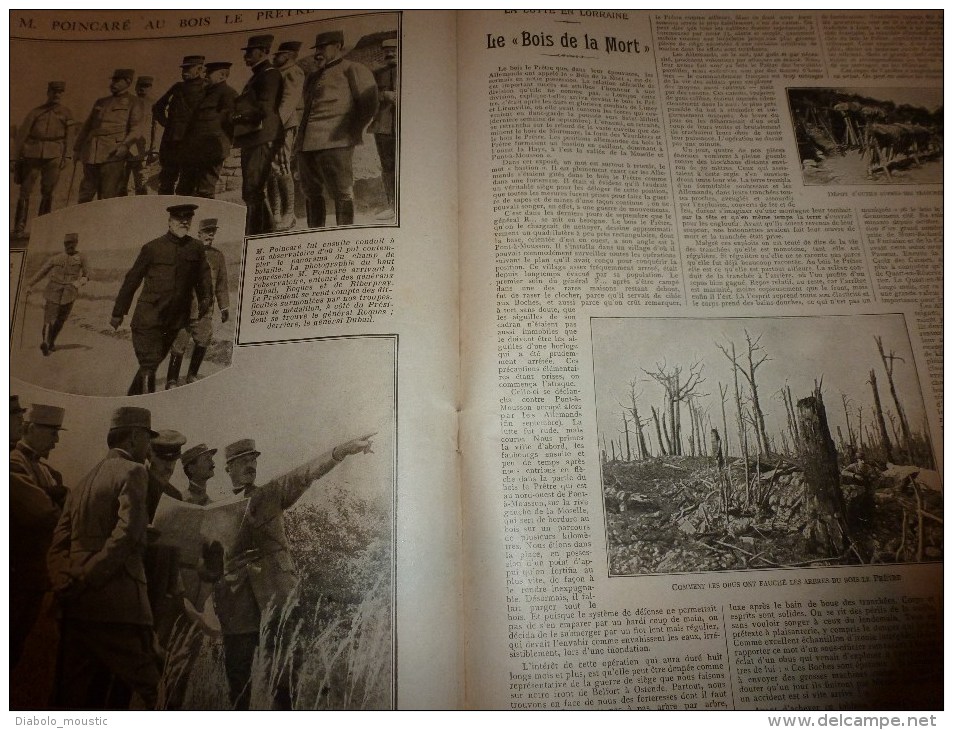 1915 JOURNAL de GUERRE (Le Pays de France): Blamont;Flandre;Carency;Bois de la Mort ;Beauséjour;WARNEFORD aviateur (UK)