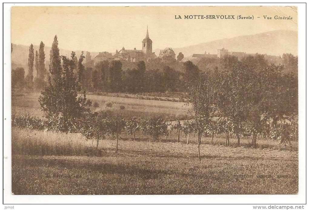 73 - LA MOTTE-SERVOLEX (Savoie) - Vue Générale - éd. L. Berthod - 1929 - La Motte Servolex