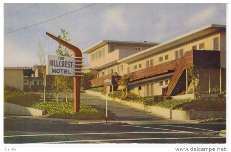 Oakland California, Hillcrest Motel, Sign, Lodging, C1960 Vintage Postcard - Oakland