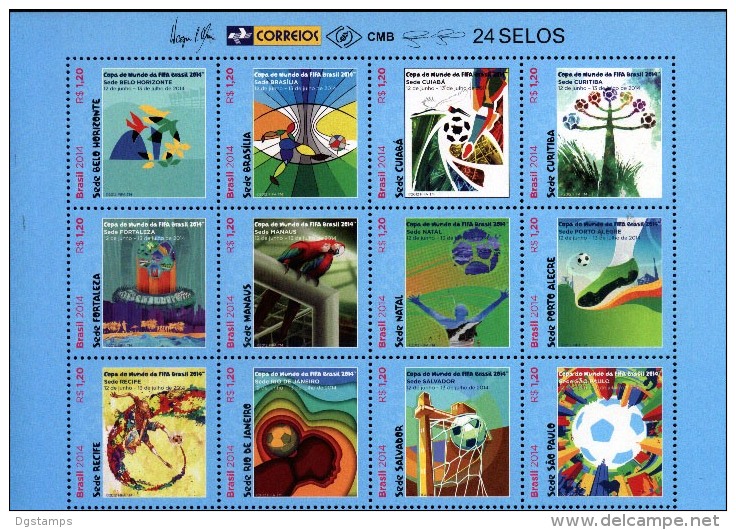 Brasil 2014 ** .Serie Campeonato Mundial De Futbol De FIFA. Sedes. See Description. - Unused Stamps