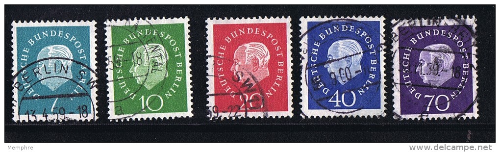 1959   Président Heuss  Série Complète MiNr 182-6 - Used Stamps