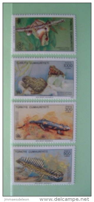 Turkey 1990 - Mint - Amphibians Frogs Salamander (Scott 2472/75 = 3.75 $) - Ungebraucht