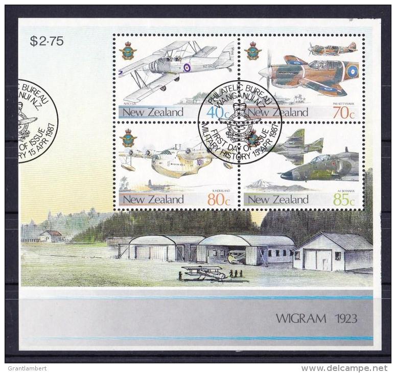 New Zealand 1987 Military History - Air Force Minisheet Used - Used Stamps