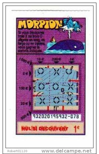 99/   FRANCAISE DES JEUX     MORPION   93202  Trait Rouge - Lottery Tickets