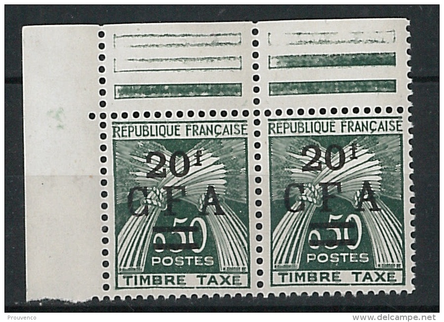 LA REUINION  TAXE YT 47  PAIRE  --  NEUF **  MNH   COTE 49 - Portomarken