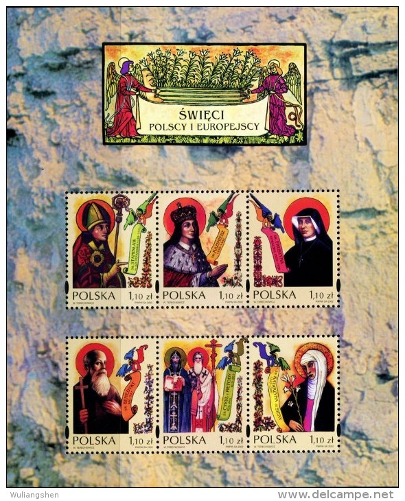 PS1040 Poland 2002 Saints S/S(6) MNH - Neufs