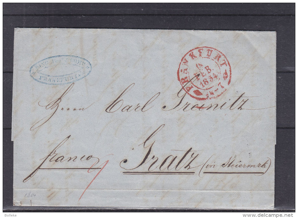 Allemagne - Prusse - Lettre De 1854 - Expédié Vers Gratz - Briefe U. Dokumente