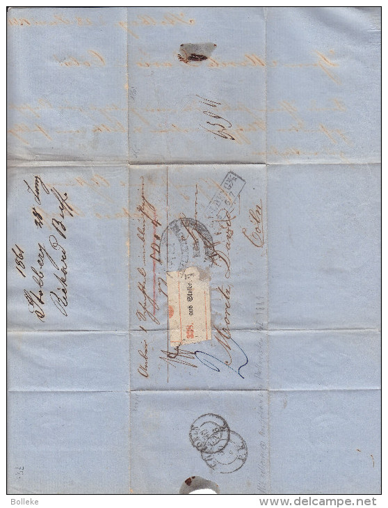 Allemagne - Saxe - Lettre De 1861 - Oblitération Stolberg - Expédié Vers Coeln - Avec Cachet Spécial Ovale - Saxony