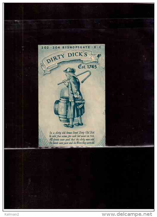 866  -    " DIRTY DICK'S   1745  "     BUSTA CON FOGLIETTO ALLEGATO  ( E' PRESENTE LA TRADUZIONE ) - Pubblicitari