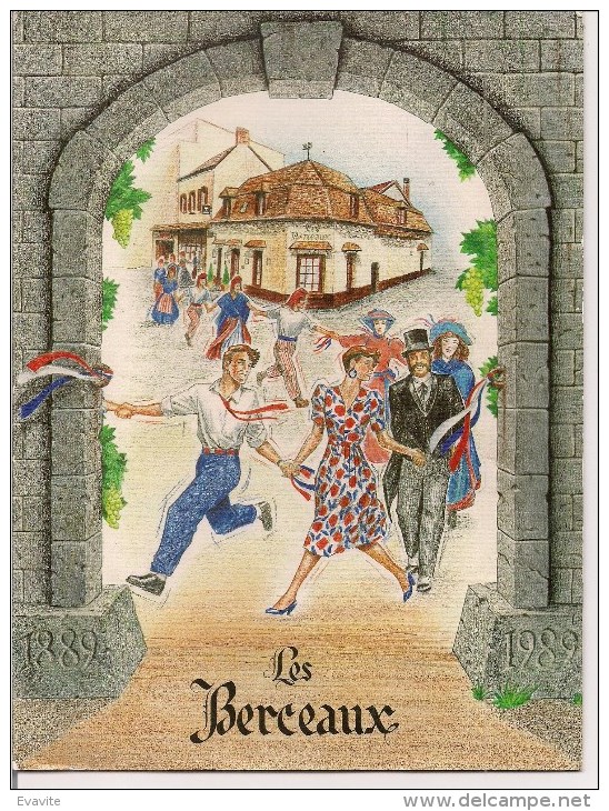 Menu Vierge Anniversaire 1889-1989  "Les Berceaux"  à Epernay (51) - Menus