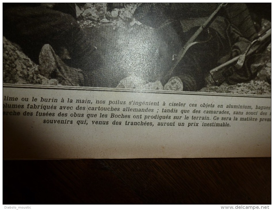 1915 JOURNAL de GUERRE(Le Pays de France):Piève di L.,Cortina d'A,,Federa;MALTE; Atelier du front (objets des POILUS)