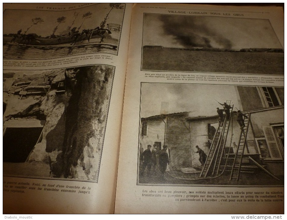 1915 JOURNAL de GUERRE(Le Pays de France):Piève di L.,Cortina d'A,,Federa;MALTE; Atelier du front (objets des POILUS)