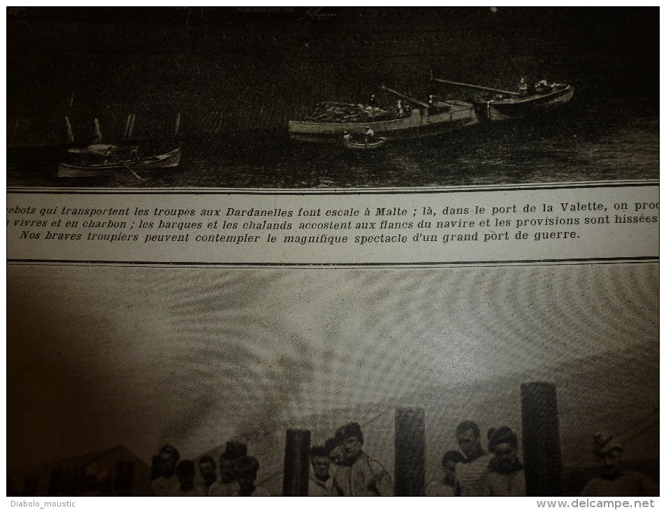 1915 JOURNAL de GUERRE(Le Pays de France):Piève di L.,Cortina d'A,,Federa;MALTE; Atelier du front (objets des POILUS)