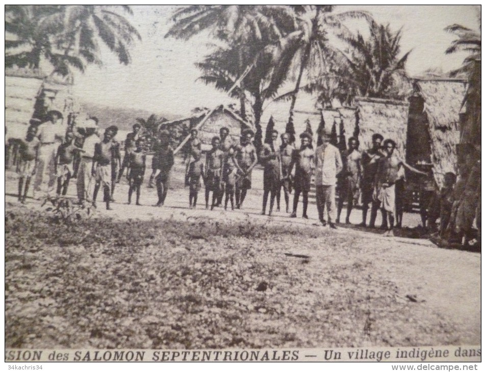 CPA Mission Des Salomons Septentrionales. Un Village Indigène Dans L´île De Téop - Solomoneilanden