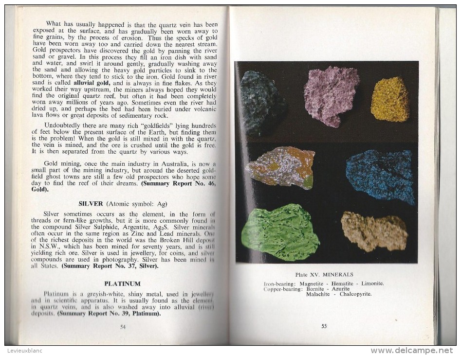 Manuel/ Australian Rocks And Minerals/An Introduction To Geology/John Child/Periwinkle / 1963    LIV43 - Minerales