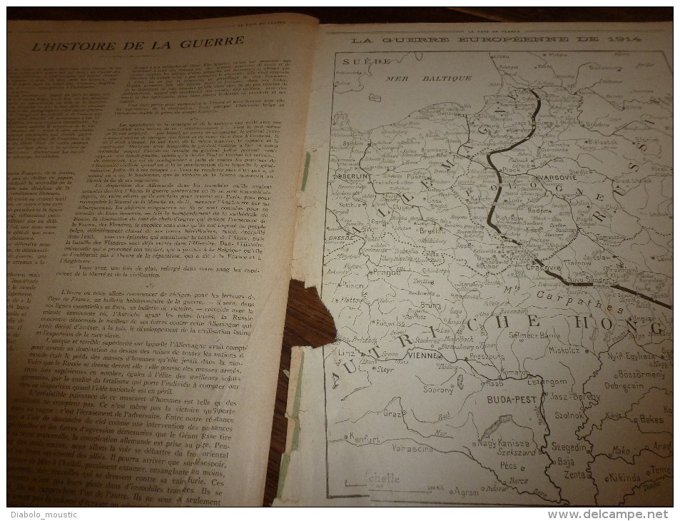 1914 JOURNAL de GUERRE(Le Pays de France):Au Maroc; La-Ferté-sous-Jouarre; Pervyse; Trilport; RAMSCAPELLE ; Ypres..etc