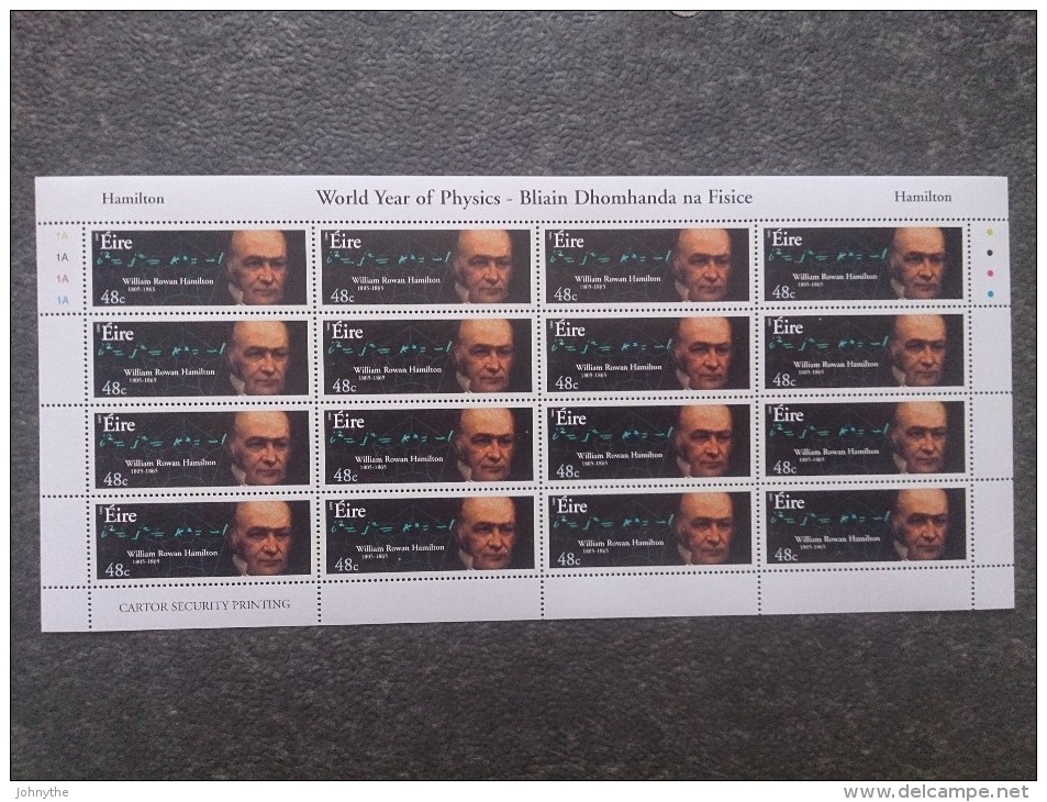 Ireland 2005 World Year Of Physics 3 Sheets MNH - Nuovi