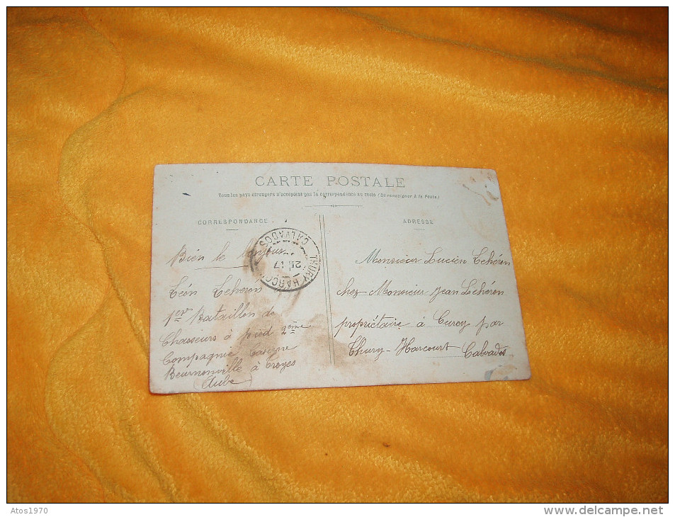 CARTE POSTALE ANCIENNE CIRCULEE DE 1905 ?. / 7. - TROYES - CASERNE BEURNONVILLE / CACHETS + TIMBRES. - Troyes