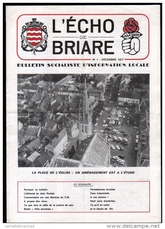 45 - BRIARE - BULLETIN SOCIALISTE D´INFORMATION LOCALE N°1 - COUVERTURE: PLACE DE L'EGLISE - Centre - Val De Loire