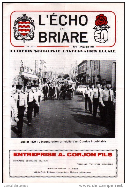 45 - BRIARE - BULLETIN SOCIALISTE D´INFORMATION LOCALE N°5 - COUVERTURE: INAUGURARION COMICE - Centre - Val De Loire