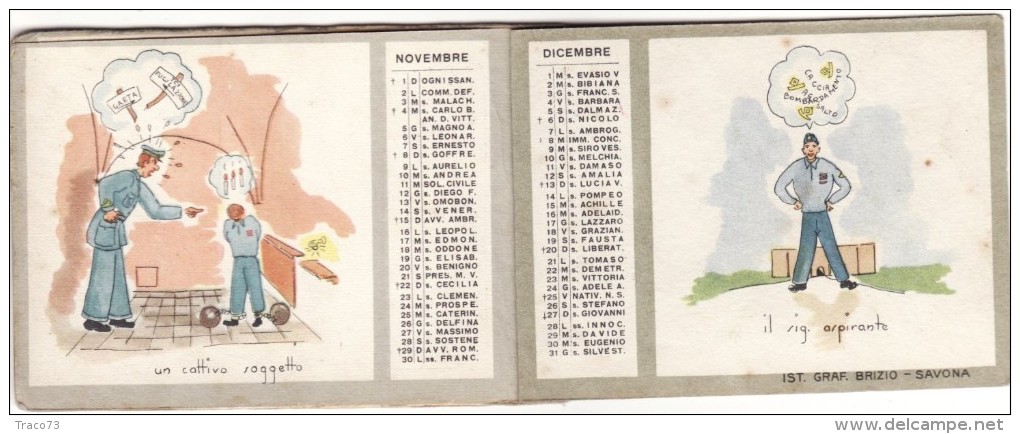 REGIA  ACCADEMIA AERONAUTICA - Calendario 1942 /  Corso " URANO "  _ ID. DI GIO´ - Disegni BALLISTA