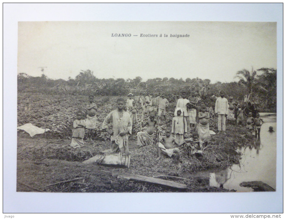 GABON  -  LOANGO  :  ECOLIERS  à La  Baignade   - Gabon