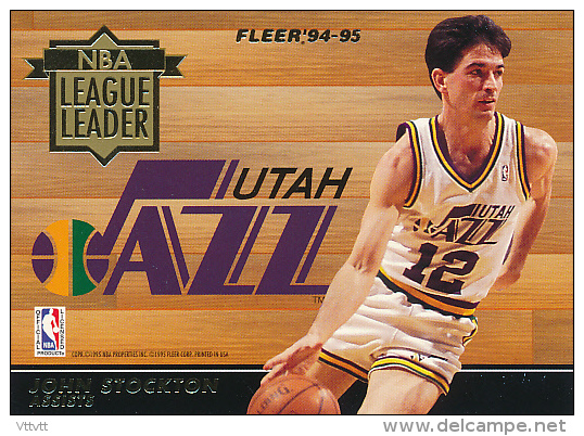Basket, NBA League Leader, Fleer 94-95 : JOHN STOCKTON (Utah Jazz), NATE McMILLAN (Seattle Supersonics) - 1990-1999