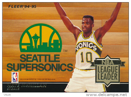Basket, NBA League Leader, Fleer 94-95 : JOHN STOCKTON (Utah Jazz), NATE McMILLAN (Seattle Supersonics) - 1990-1999