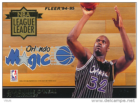 Basket, NBA League Leader, Fleer 94-95 : SHAQUILLE O´NEAL (Orlando Magic), DAVID ROBINSON (San Antonio Spurs) - 1990-1999