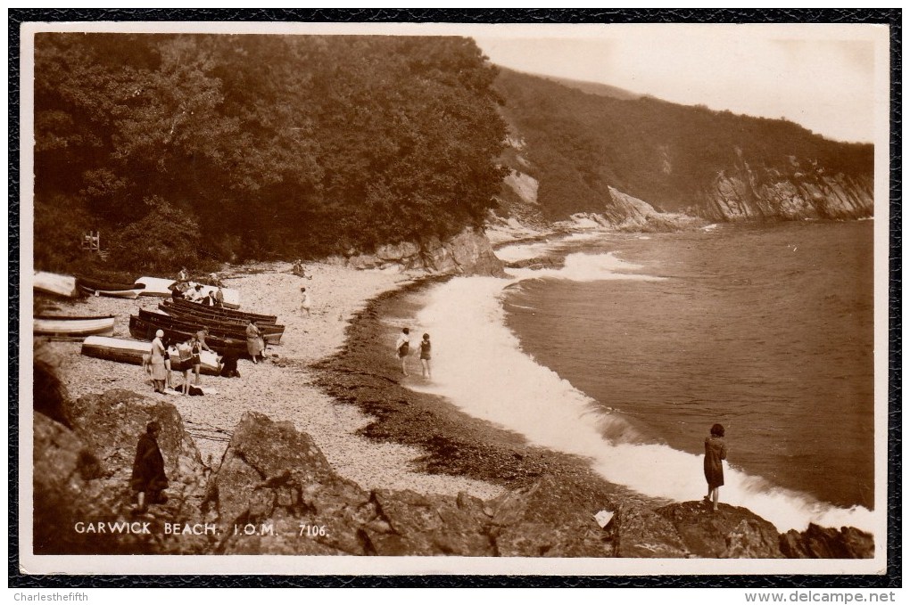 RARE ! OLD PHOTOCARD GARWICK BEACH - Isle Of Man - Send To Belgium Around 1930 - Ile De Man