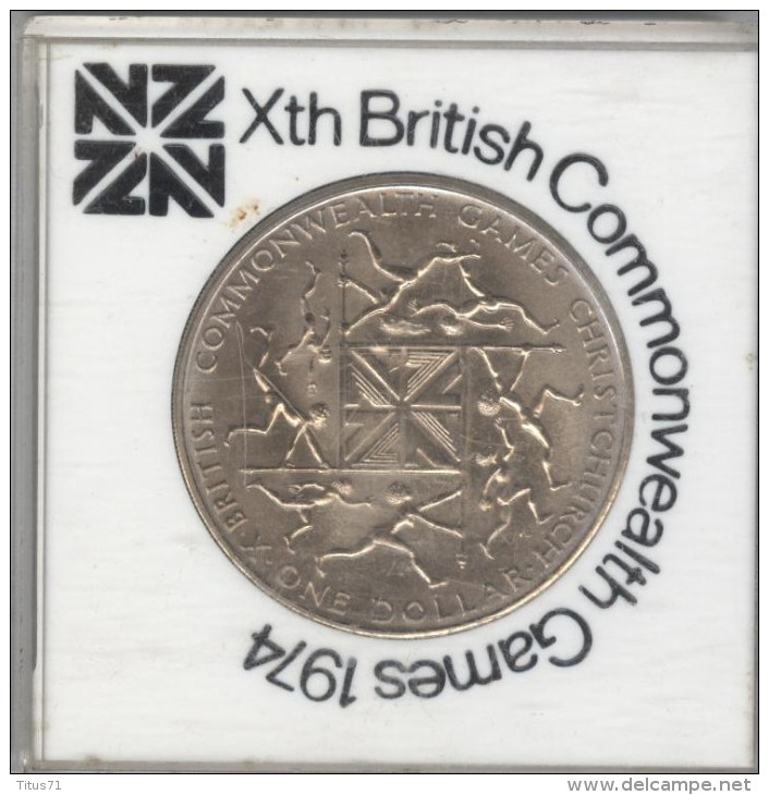 1 Dollar Commémoratif Nouvelle Zélande 1974  "14ème Jeux Du Commonwealth" - Nouvelle-Zélande