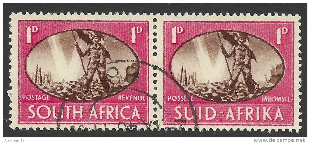 South Africa, 1 P. 1945, Sc # 100, Used Pair - Used Stamps