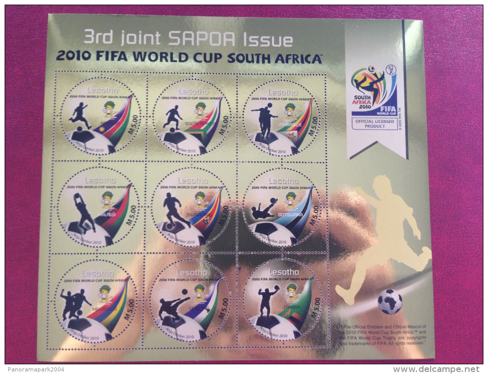 Lesotho 2010 World Cup FIFA South Africa Coupe Du Monde WM SAPOA Souvenir Sheet Bloc Block MNH** - 2010 – Zuid-Afrika