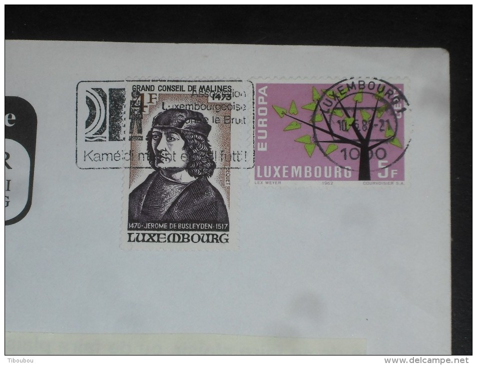 LETTRE LUXEMBOURG AVEC YT 613 ET 819 - EUROPA ARBRE - GRAND CONSEIL DE MALINES JEROME DE BUSLEYDEN - - Storia Postale