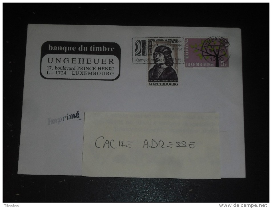 LETTRE LUXEMBOURG AVEC YT 613 ET 819 - EUROPA ARBRE - GRAND CONSEIL DE MALINES JEROME DE BUSLEYDEN - - Storia Postale