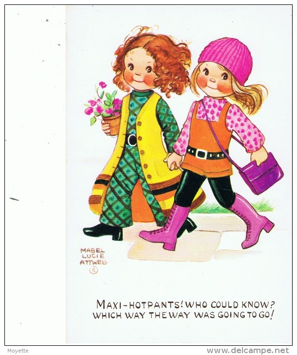 CPA-CPSM-ILLUSTRATEURS-MABEL LUCIE ATTWELL-DESSIN-DEUX JEUNES FILLES- - Attwell, M. L.