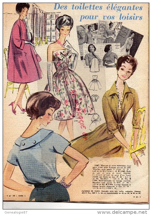 REVUE L' ECHO DE LA MODE N° 35- 31 AOUT 1958- RENTREE ECOLE BOUSSAC-BOULES PRESSE PAPIERS  SULFURES - Mode