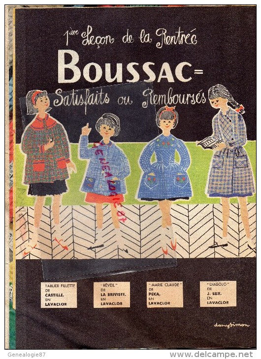 REVUE L' ECHO DE LA MODE N° 35- 31 AOUT 1958- RENTREE ECOLE BOUSSAC-BOULES PRESSE PAPIERS  SULFURES - Moda