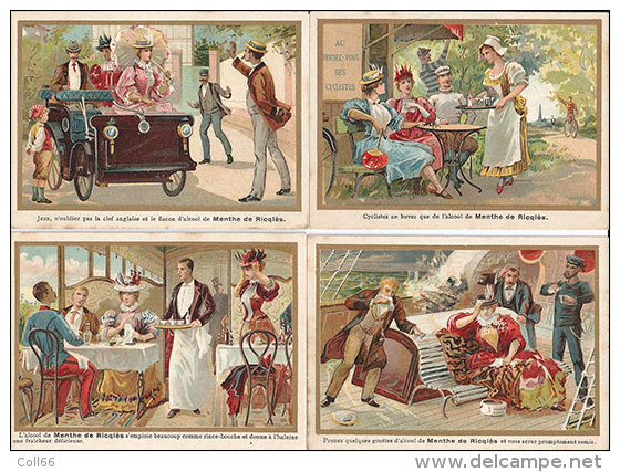 Rare 20 Chromos 1900 Publicité Alcool Mente Ricqlès Ballon Expédition Pôle Nord-Li Hung Chang-Duel-Tacot-Cycle-Co Lonial - Autres & Non Classés