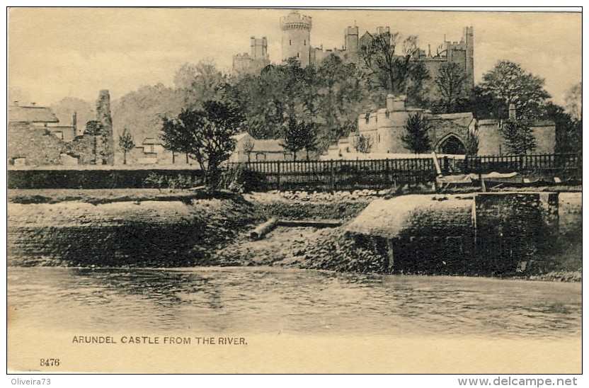 ARUNDEL CASTLE FROM THE RIVER - 2 Scans - Arundel