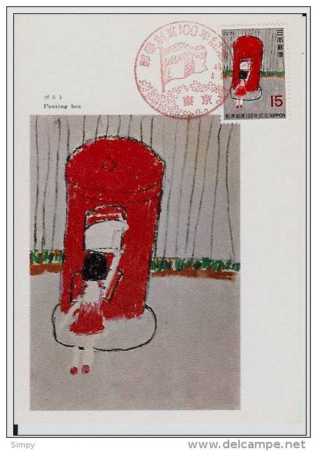 JAPAN 1971  - Maximum Carte   Posting Box - Maximumkaarten