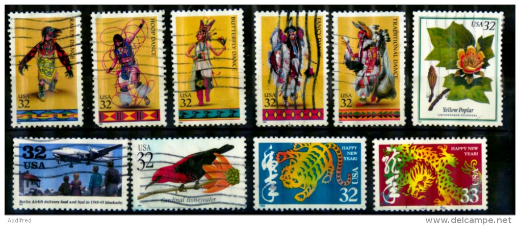 Etats Unis 10 Timbres Oblitérés - Gebraucht