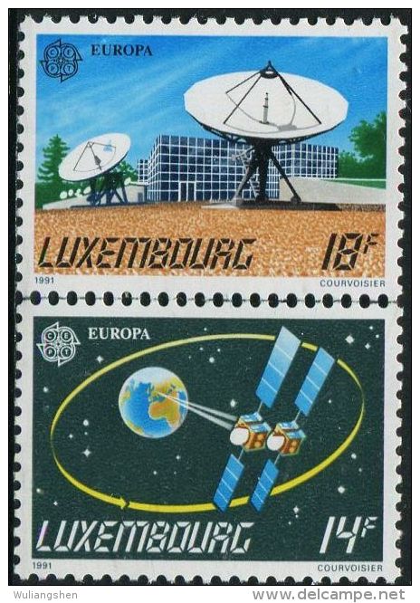 LM0667 Luxembourg 1991 Europa Satellite 2v MNH - Nuevos