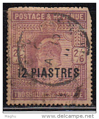 British Levant Used 1902, 12 Piastres On 2s 6d, Cond., As Scan - Levante Britannico