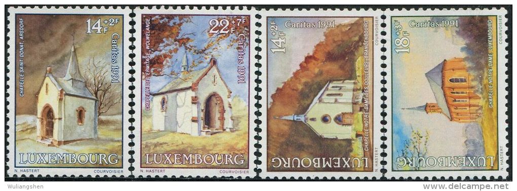 LM0673 Luxembourg 1991 States Chapel 4v MNH - Neufs