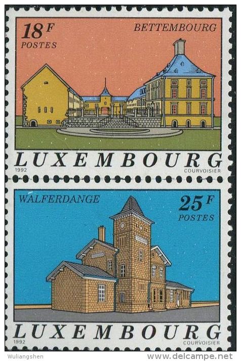 LM0675 Luxembourg 1992 Scenery Castle 2v MNH - Neufs