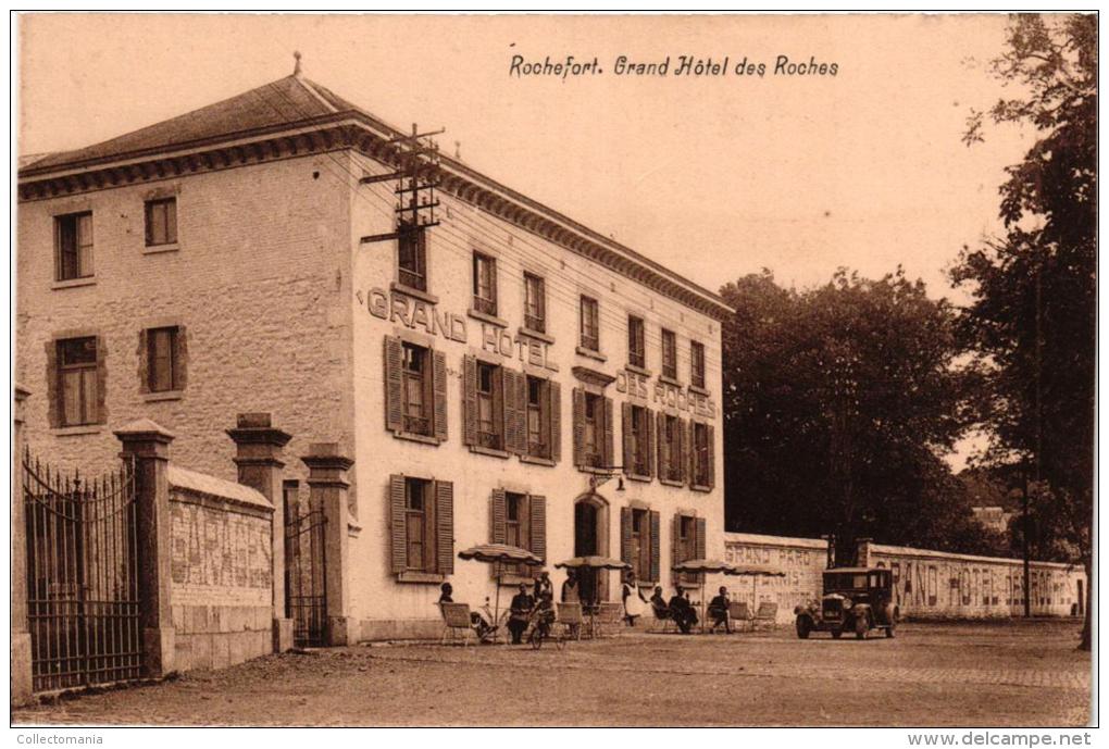 NAMUR  10 CP  Rochefort Gr Hôtel Des Roches Eglise 1906 Ch De Beauregard Nels 8 N°218 Hôtel De L'étoile  Diana Hôtel - Rochefort