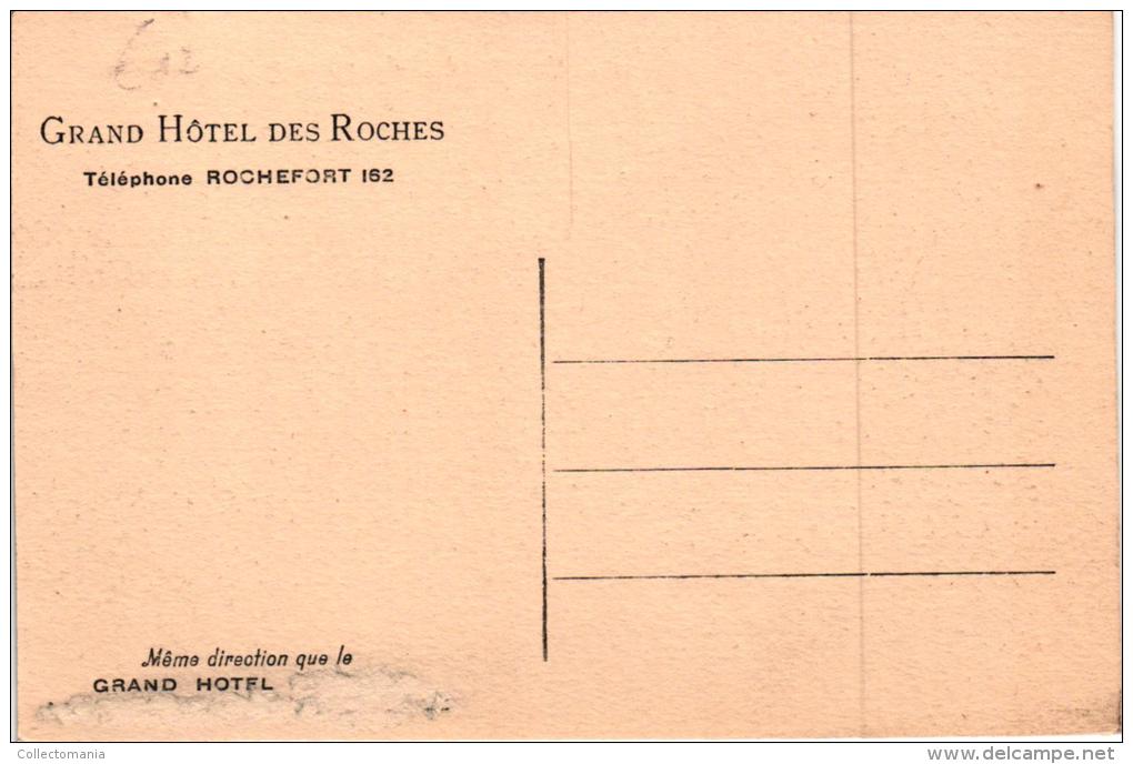 NAMUR  10 CP  Rochefort Gr Hôtel des Roches Eglise 1906 Ch de Beauregard Nels 8 n°218 Hôtel de l'étoile  Diana hôtel