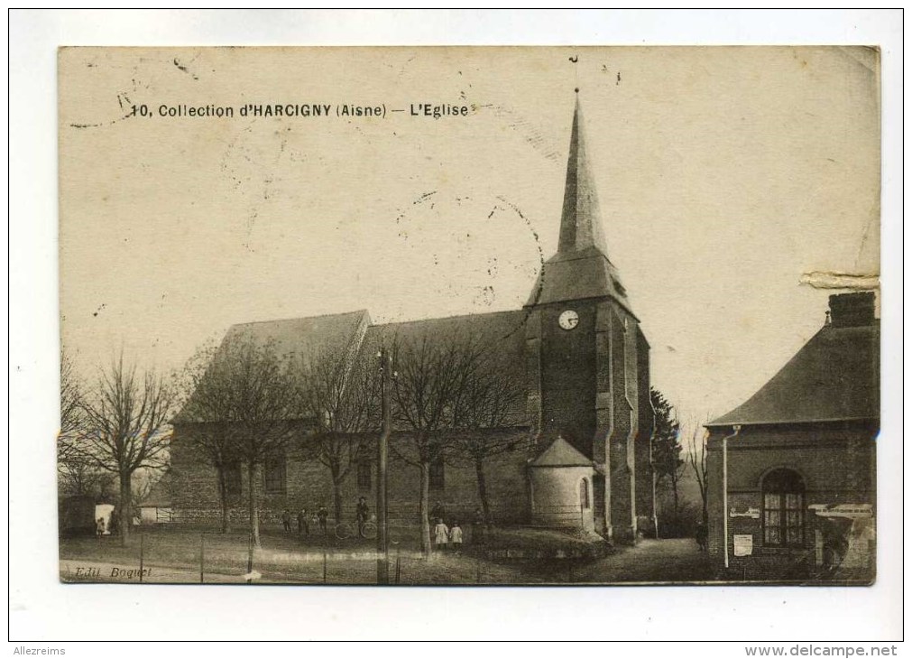 CPA  02  :  HARCIGNY   église    1921  VOIR  DESCRIPTIF    §§§§§§§§ - Other & Unclassified