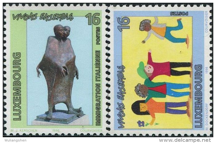 LM0685 Luxembourg 1996 Children And Sculpture 2v MNH - Nuevos